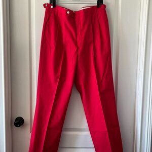 Vintage Divots Sportswear Red High Waisted Pleated Trousers Men's size 34-36